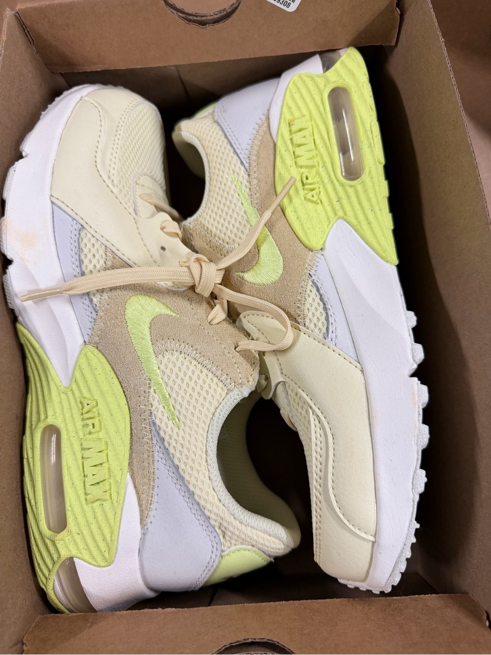 Nike Kids Air Max Sneakers - Pale Yellow, Neon Lime